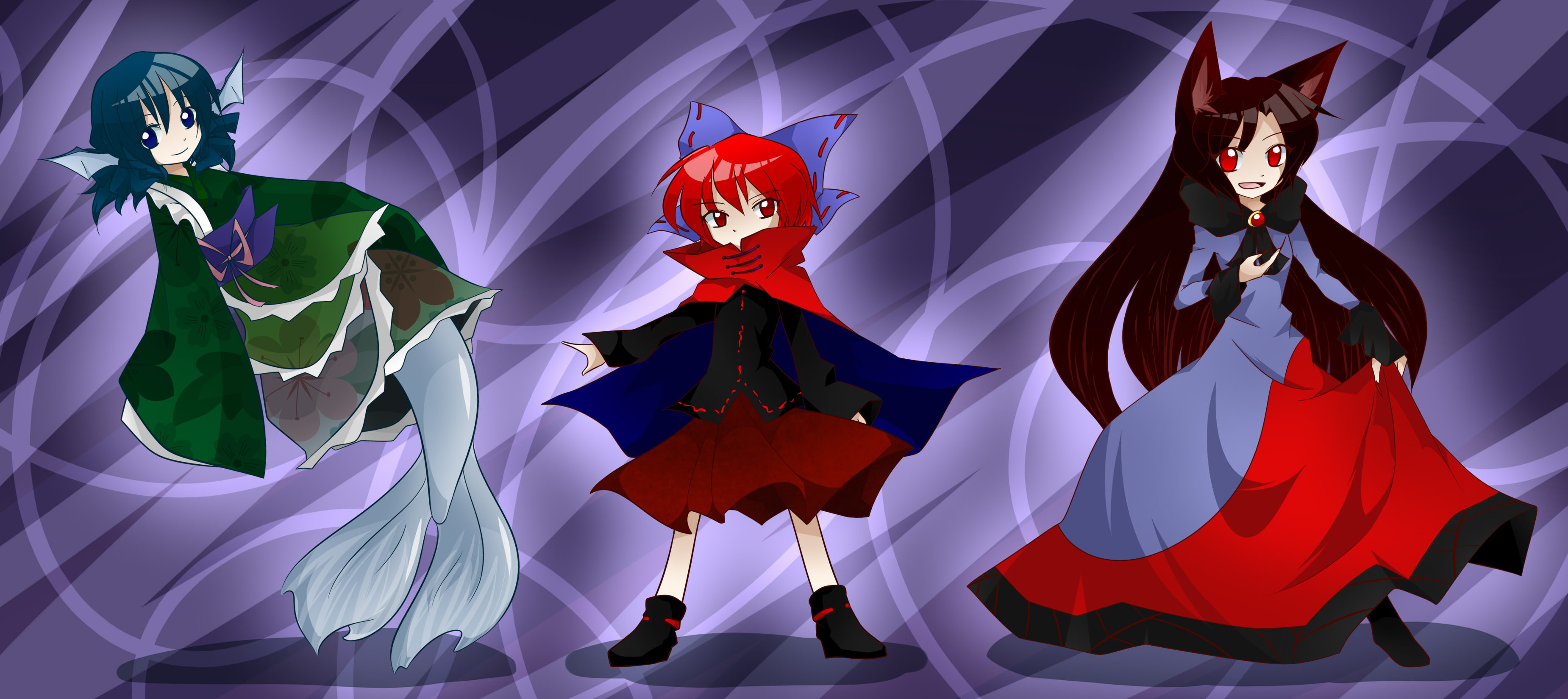 dual multi touhou widescreen dualmonitor dualscreen 2k 4k