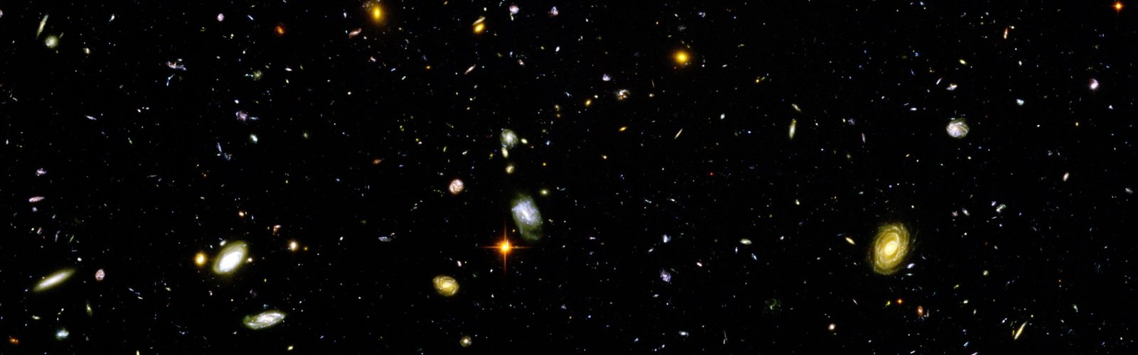 galaxy portrait Hubble Deep Field space multiple display dual monitors widescreen dualmonitor dualscreen 2k 4k