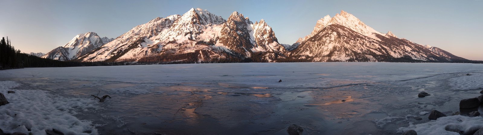 landscape mountain lake ice snow winter dual monitors multiple display widescreen dualmonitor dualscreen 2k 4k