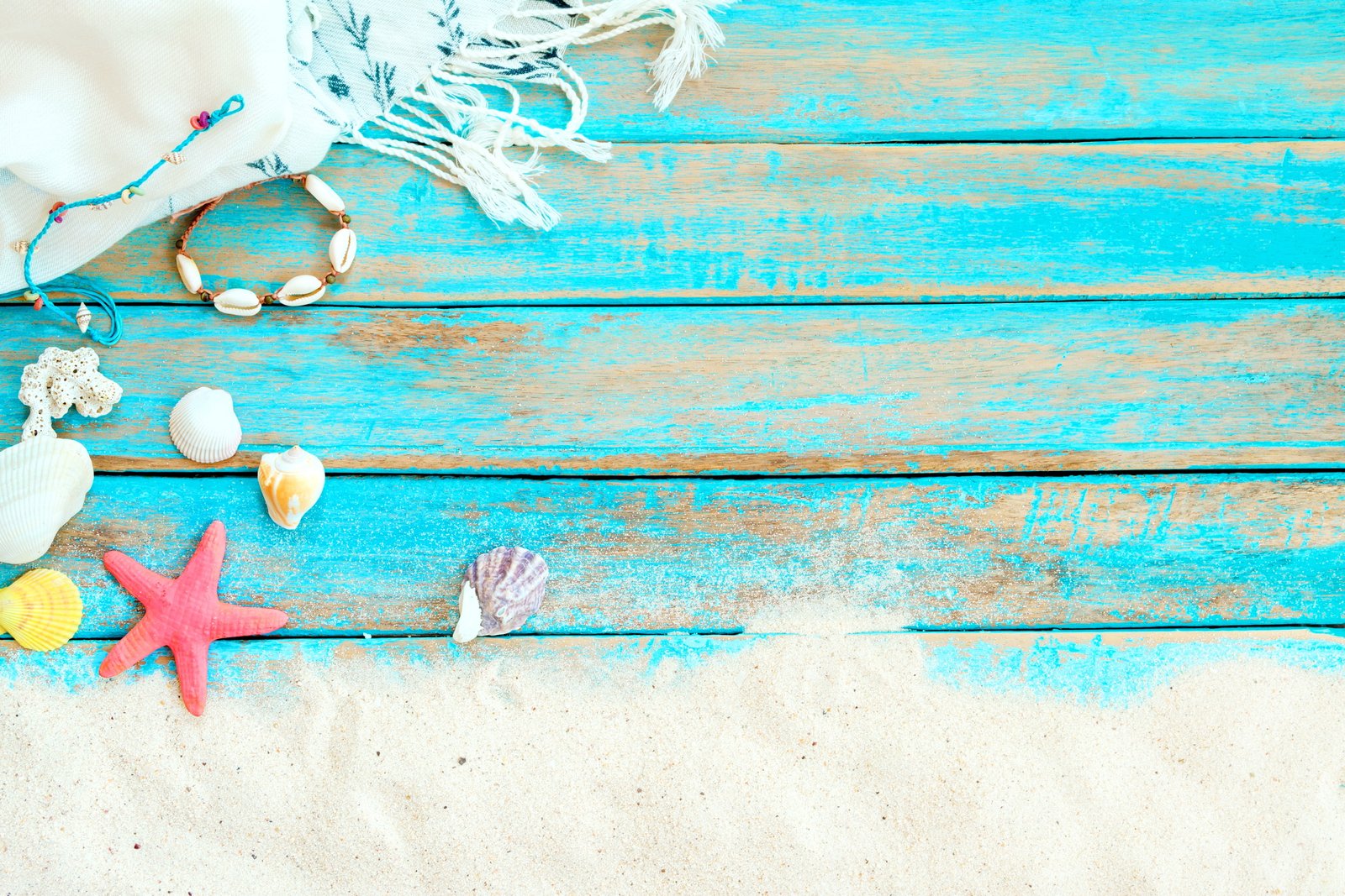 sand beach background Board star shell summer wood marine 2k 4k 5k