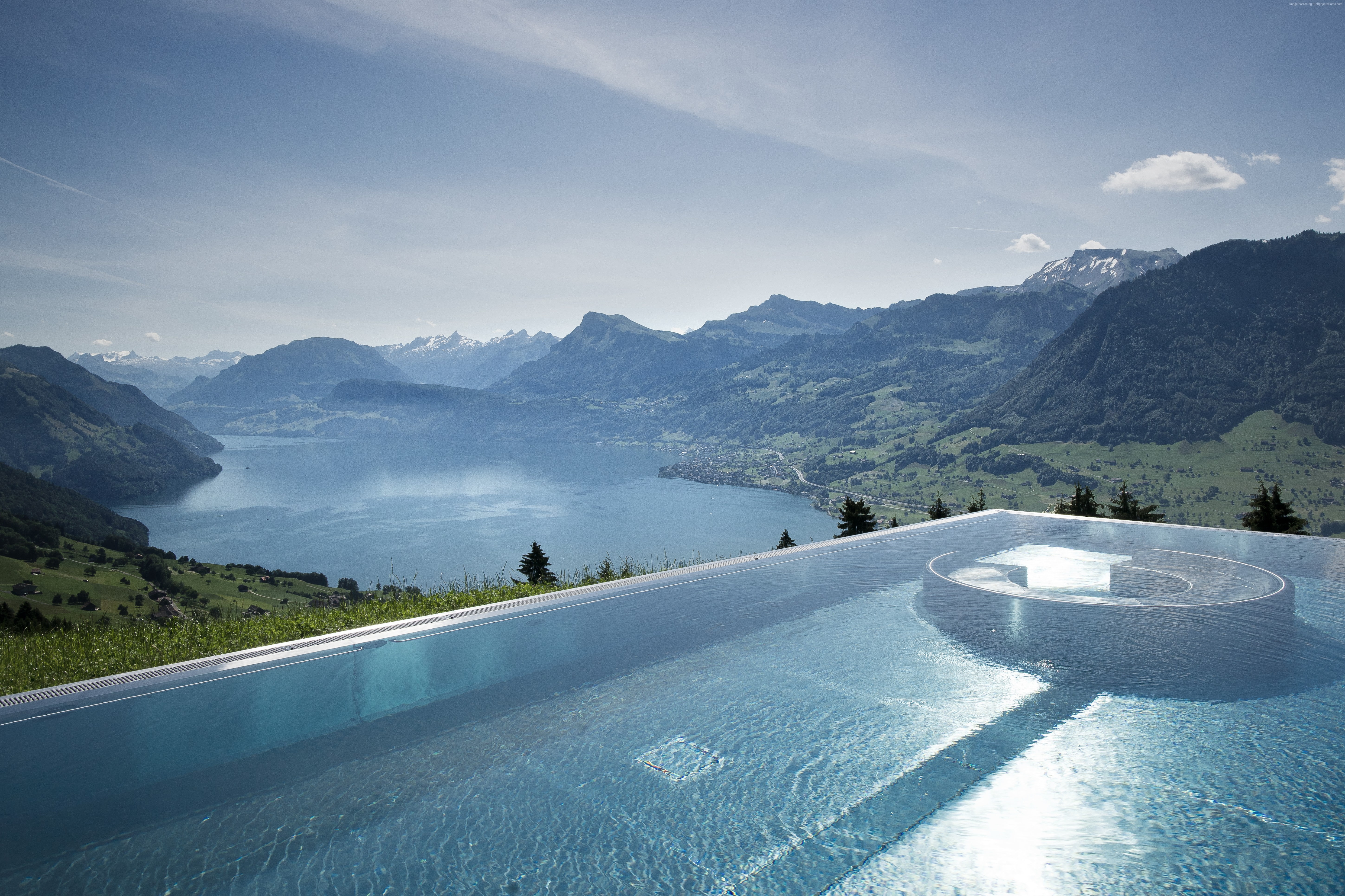pool tourism travel Switzerland infinity B rgenstock 2k 4k 5k