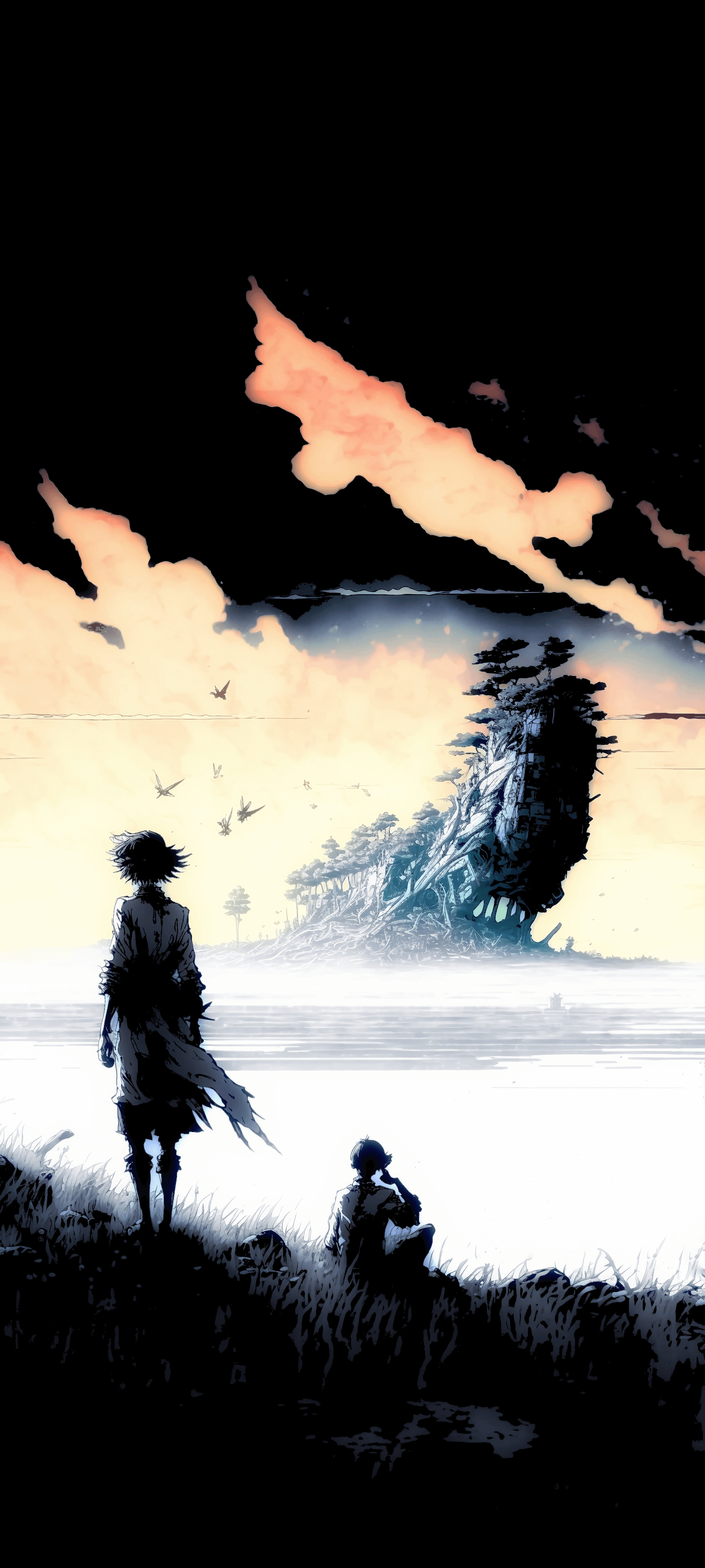 Anime Island scene amoled mobile 2k