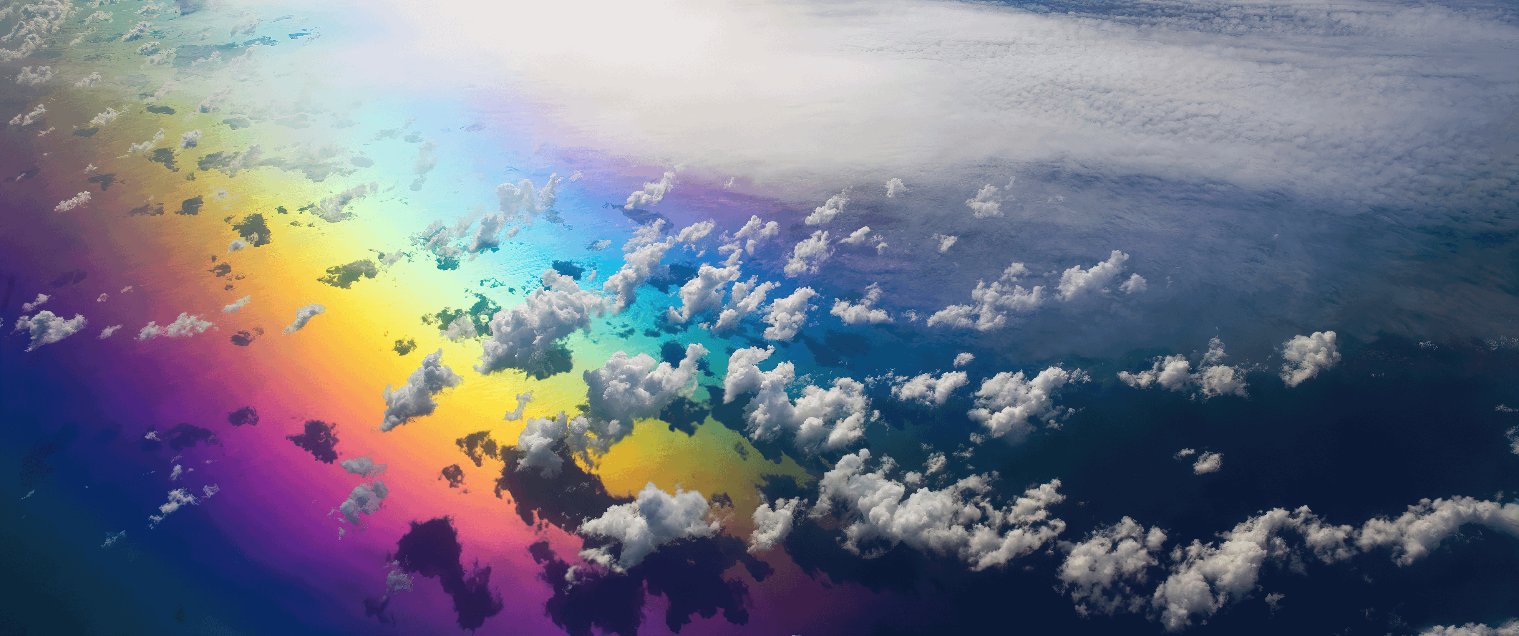dual screen multi monitor wallpaper Rainbow Sky 2k 4k 5k