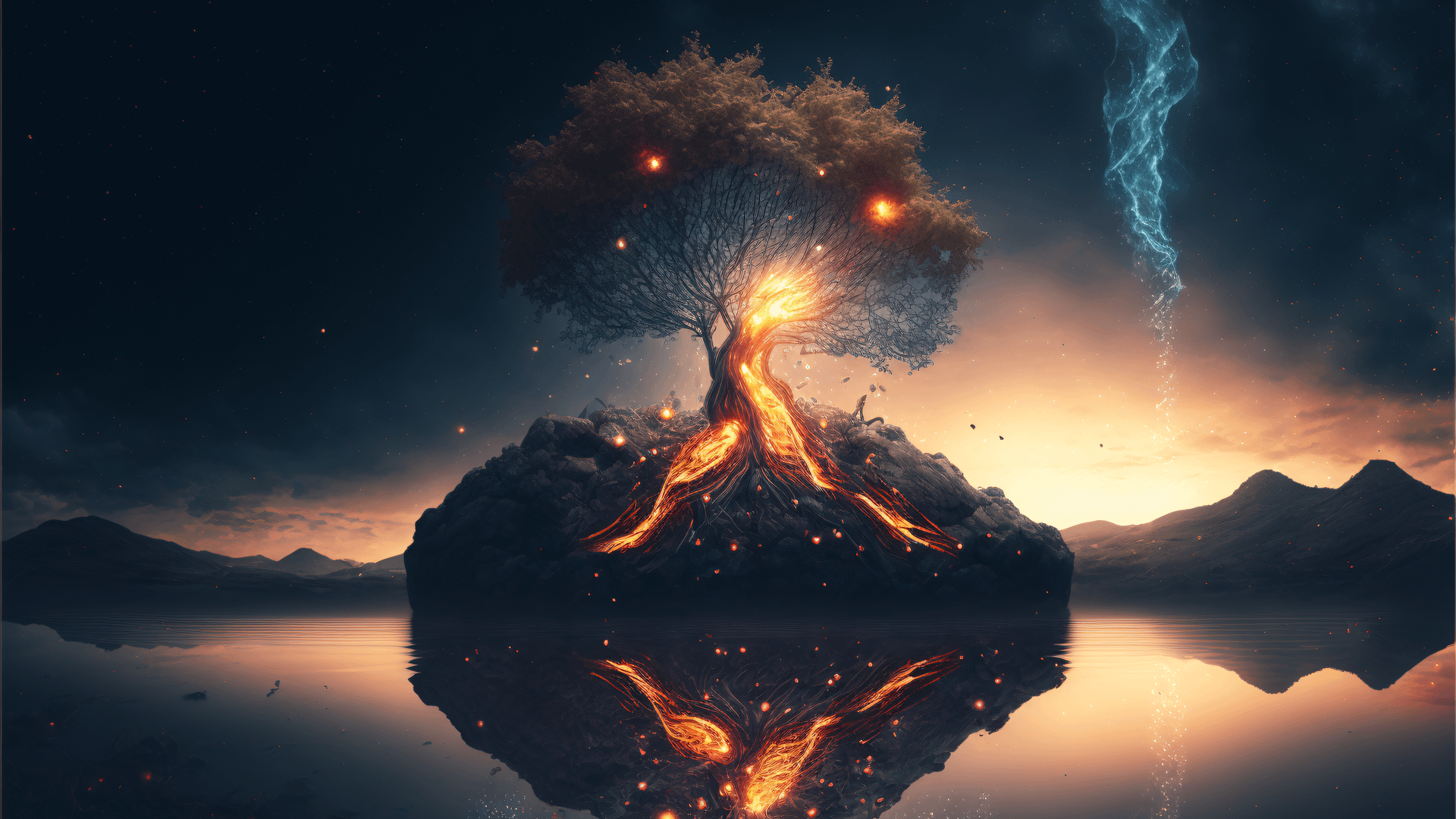 Dream of trees middle the lake 2k