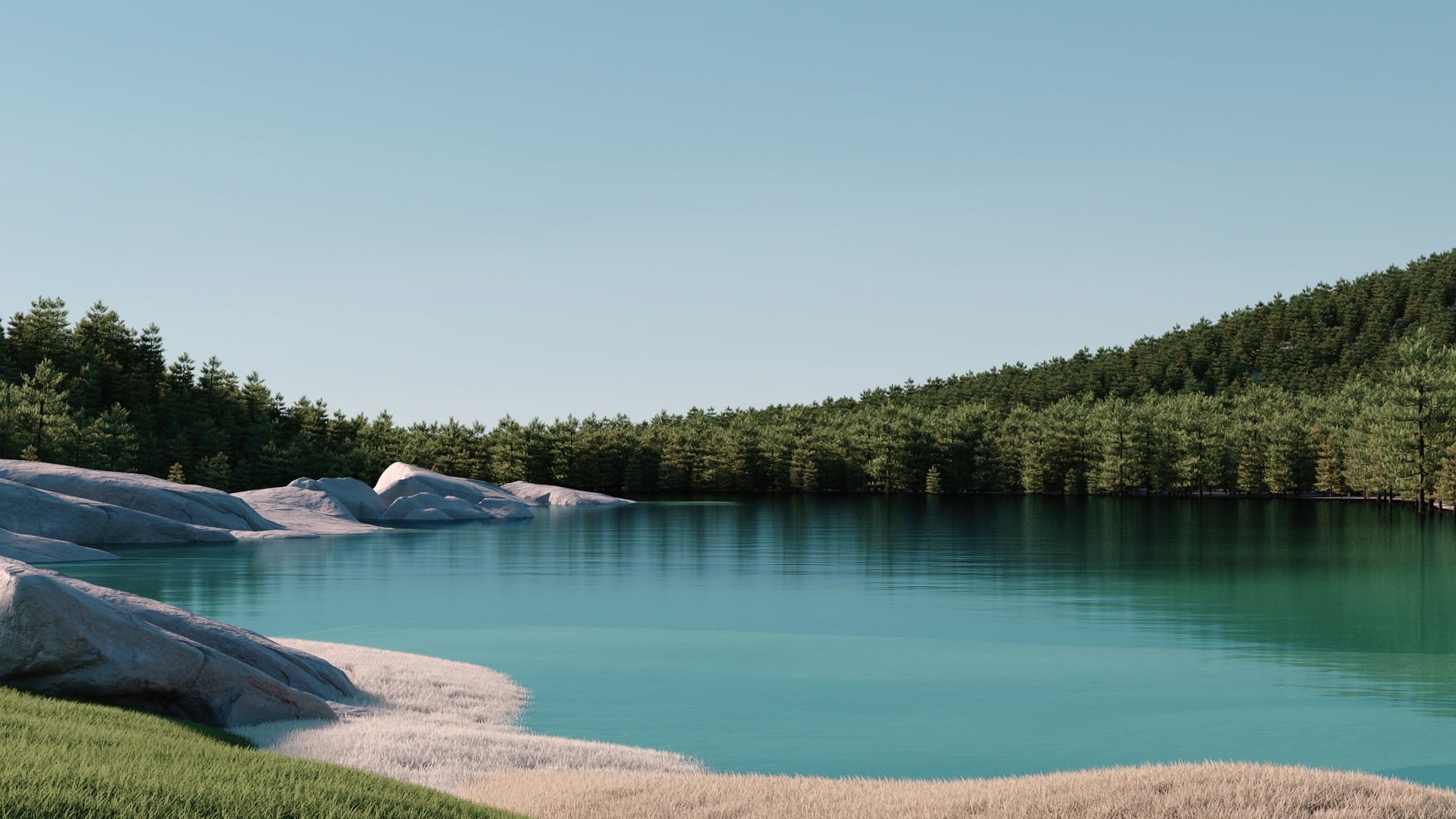 Windows 11 Forest Lake Scenery 2k