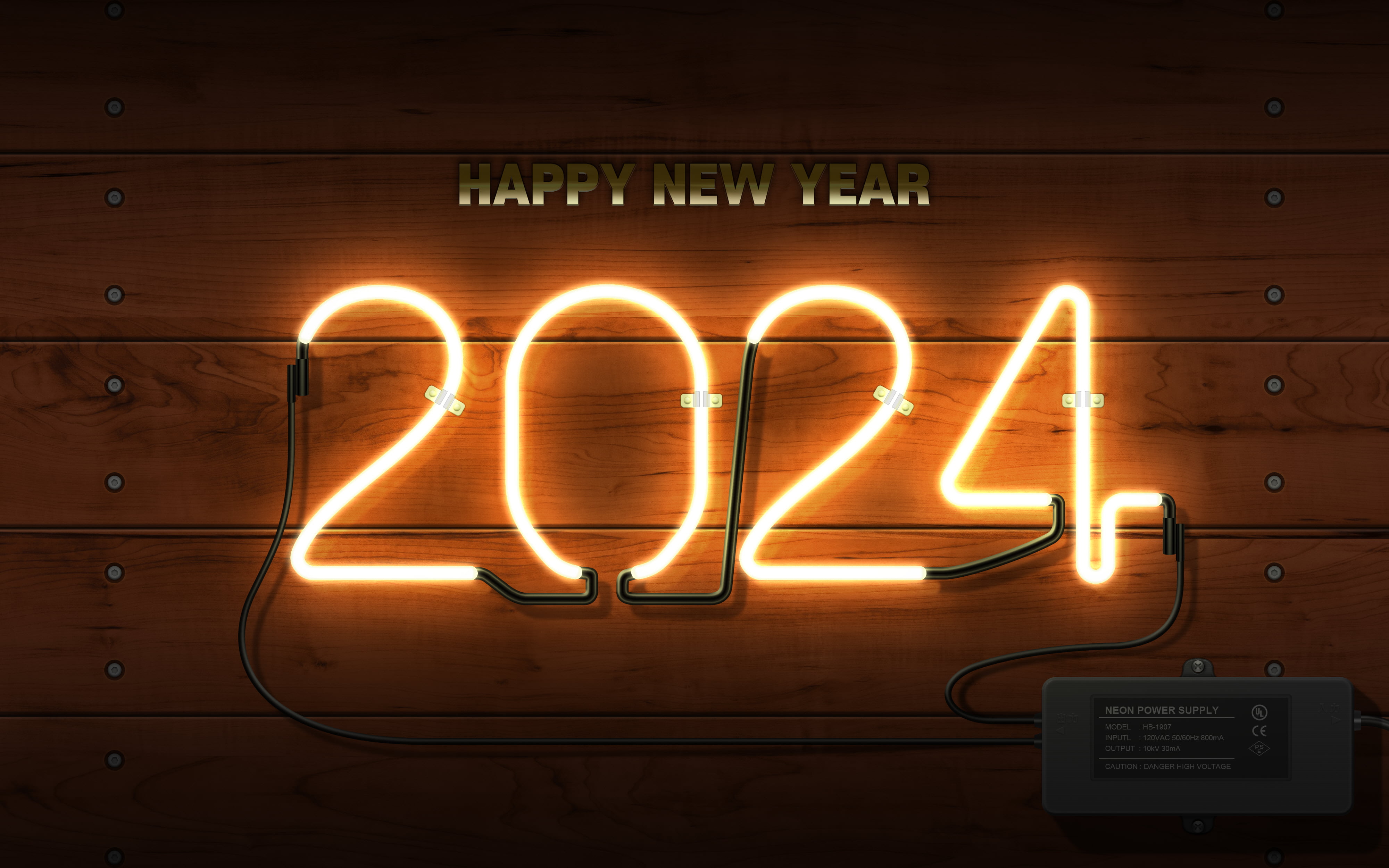 year New Year neon sign power supply 1 2024 2k 4k