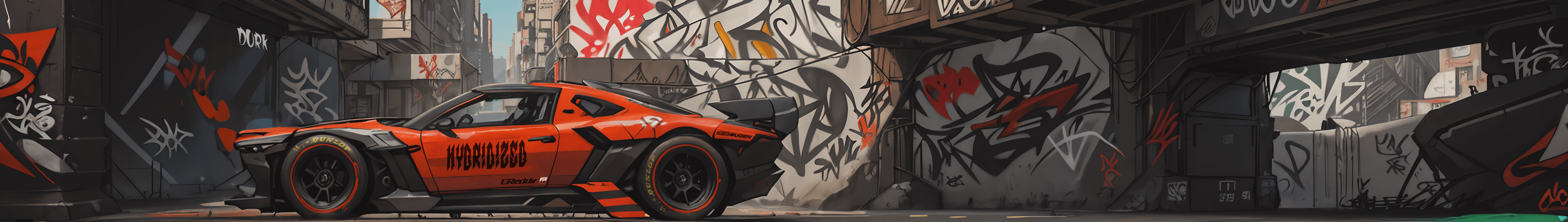 Hybridized car dualscreen monitor wallpaper 2k 4k 5k 8k